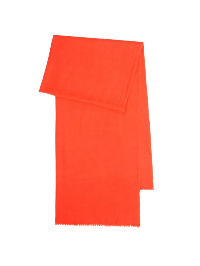 Jigsaw Wool Silk Pashmina Orange Women Ponchos and Scarves