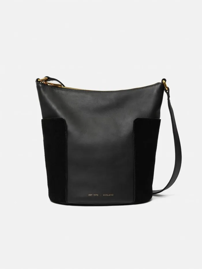 Jigsaw York Slouchy Bucket Bag Black Women Leather