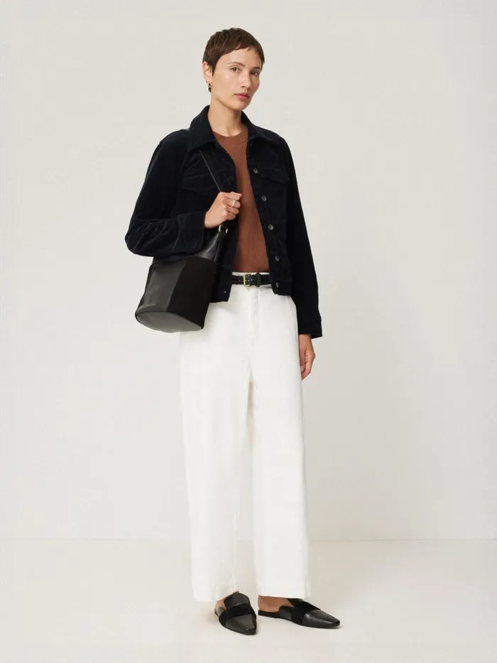 Jigsaw York Slouchy Bucket Bag Black Women Leather