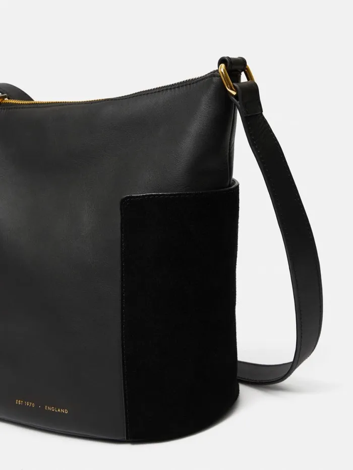 Jigsaw York Slouchy Bucket Bag Black Women Leather