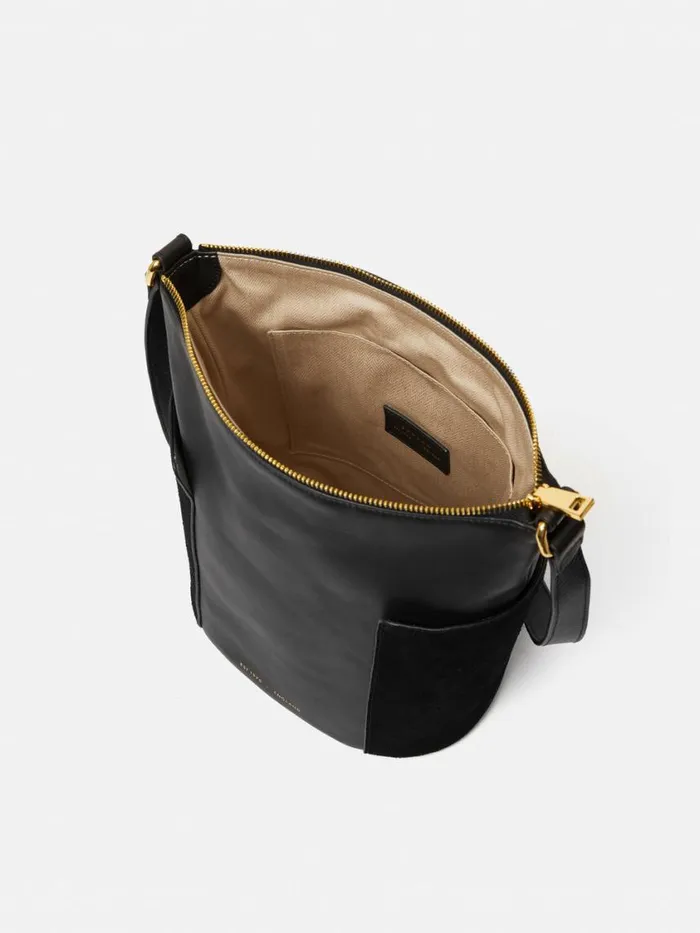 Jigsaw York Slouchy Bucket Bag Black Women Leather