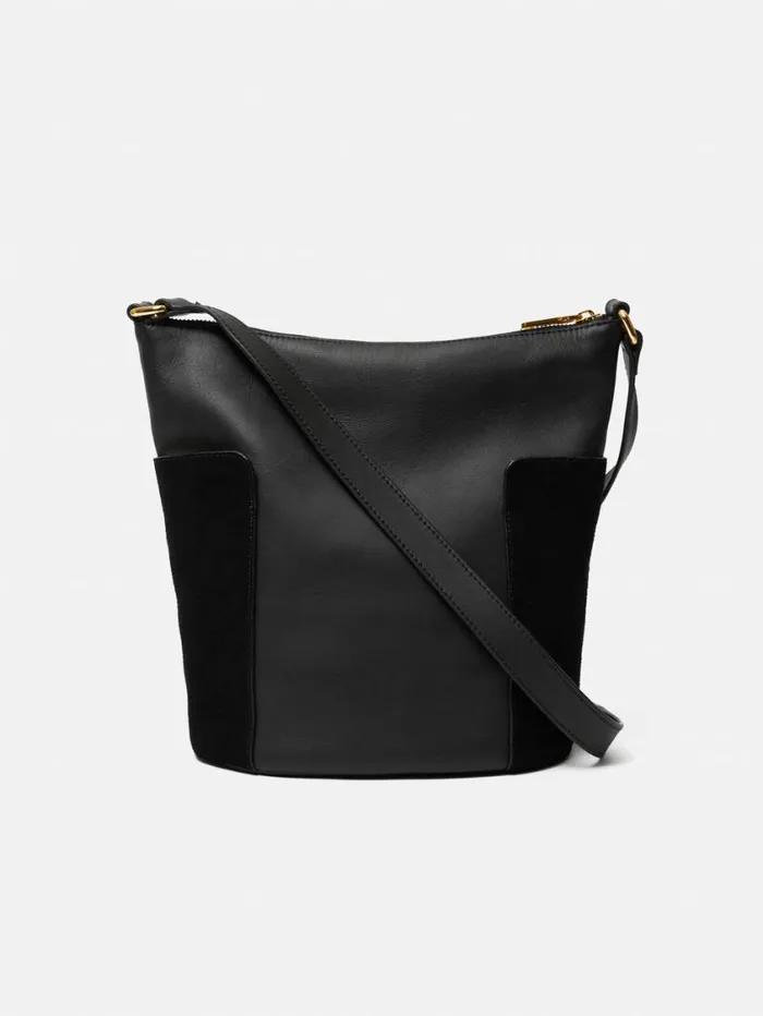 Jigsaw York Slouchy Bucket Bag Black Women Leather