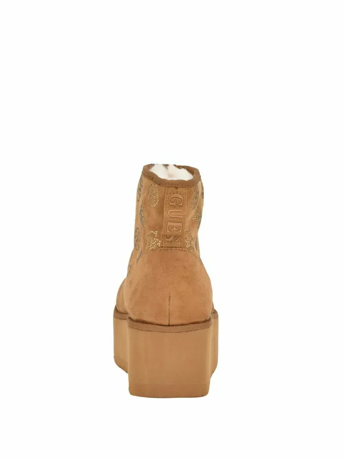 Jilla Platform FauxSuede Booties Light Natural Boots and Booties GUESS Women