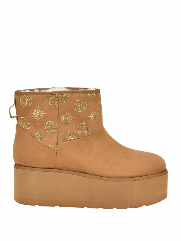 Jilla Platform FauxSuede Booties Light Natural Boots and Booties GUESS Women