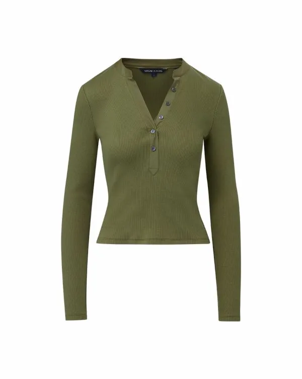 Jocelyn Henley Shirt Stone Army Women Veronica Beard Tops Jocelyn Henley Shirt Stone Army Women Veronica Beard Tops