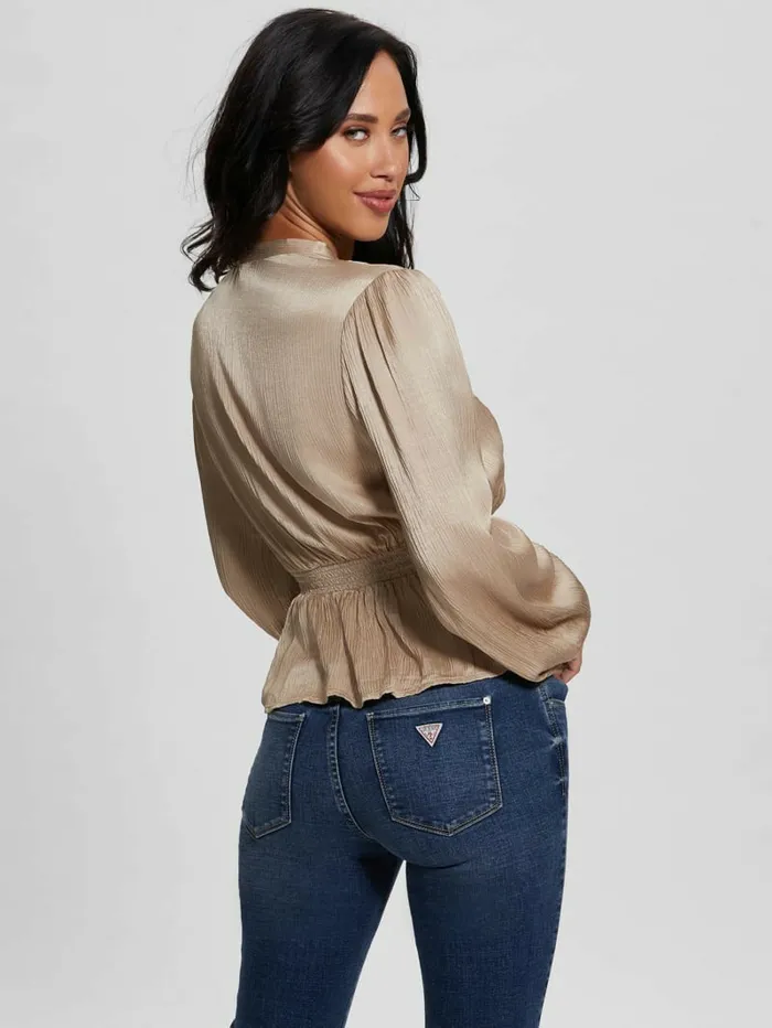 Joie Embroidered Satin Top Vanilla Blush Multi Tops GUESS Women Joie Embroidered Satin Top Vanilla Blush Multi Tops GUESS Women