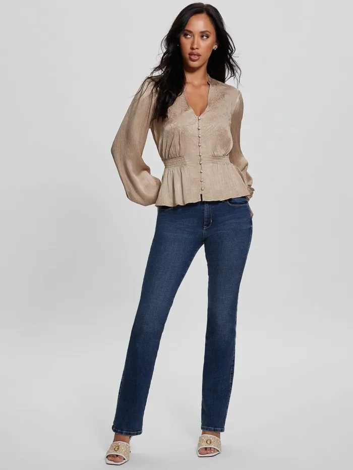 Joie Embroidered Satin Top Vanilla Blush Multi Tops GUESS Women Joie Embroidered Satin Top Vanilla Blush Multi Tops GUESS Women