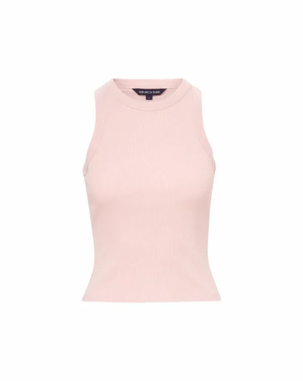 Jordyn Cropped Tank Top Pink Clay Women Veronica Beard Tops