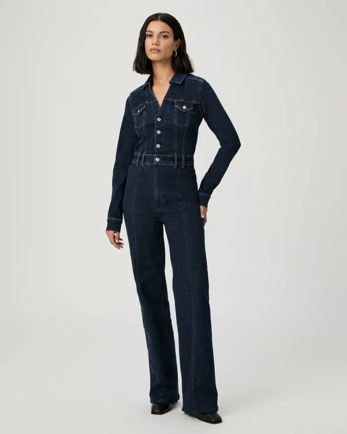 Jumpsuits and Rompers PAIGE Women Sasha Long Sleeve Jumpsuit 32 Inch 8211 Peregrine