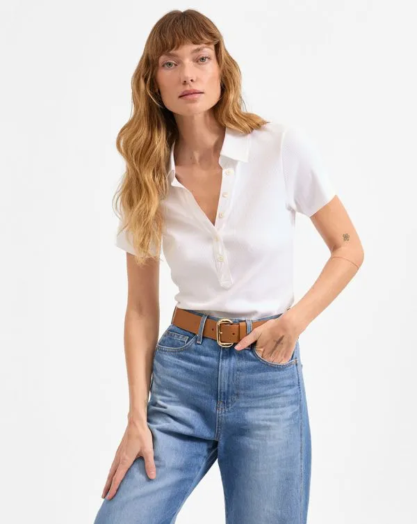 Kearney ButtonDown Tee White Women Veronica Beard Tops