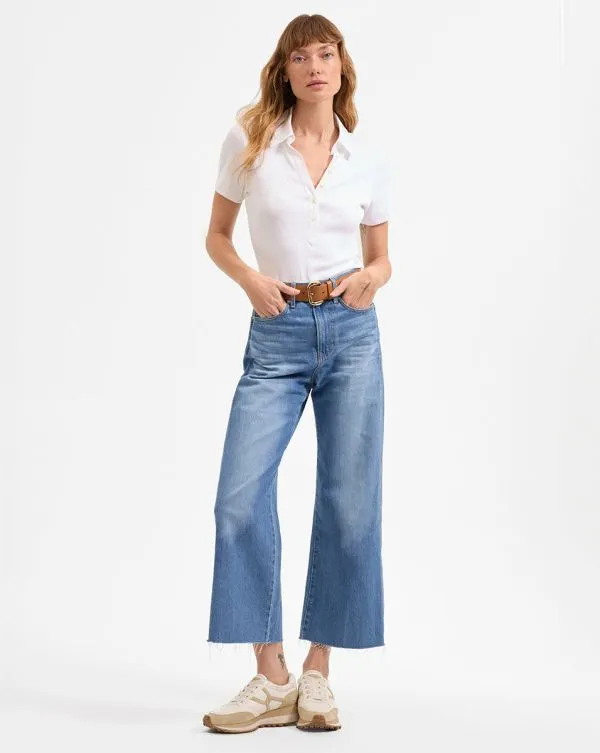 Kearney ButtonDown Tee White Women Veronica Beard Tops Kearney ButtonDown Tee White Women Veronica Beard Tops