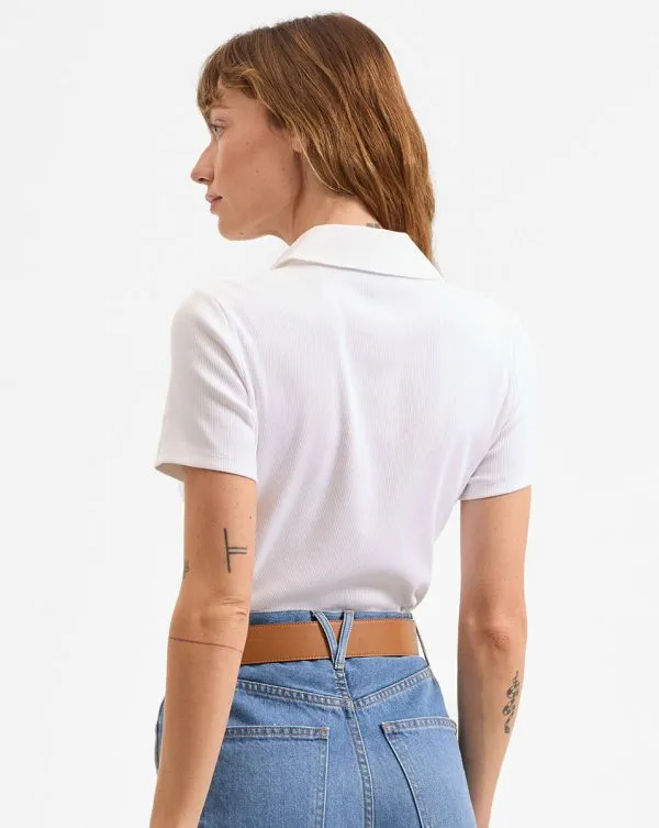 Kearney ButtonDown Tee White Women Veronica Beard Tops Kearney ButtonDown Tee White Women Veronica Beard Tops