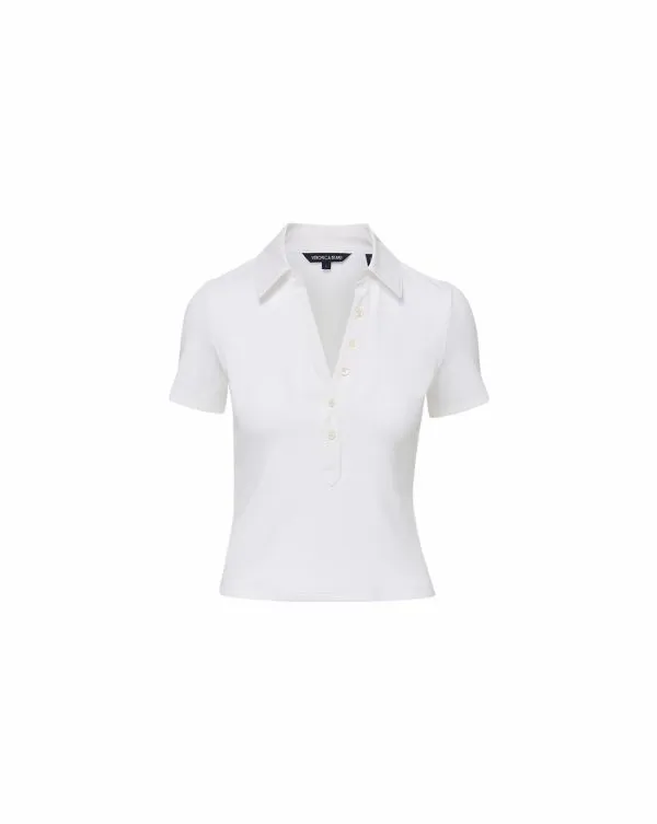 Kearney ButtonDown Tee White Women Veronica Beard Tops Kearney ButtonDown Tee White Women Veronica Beard Tops