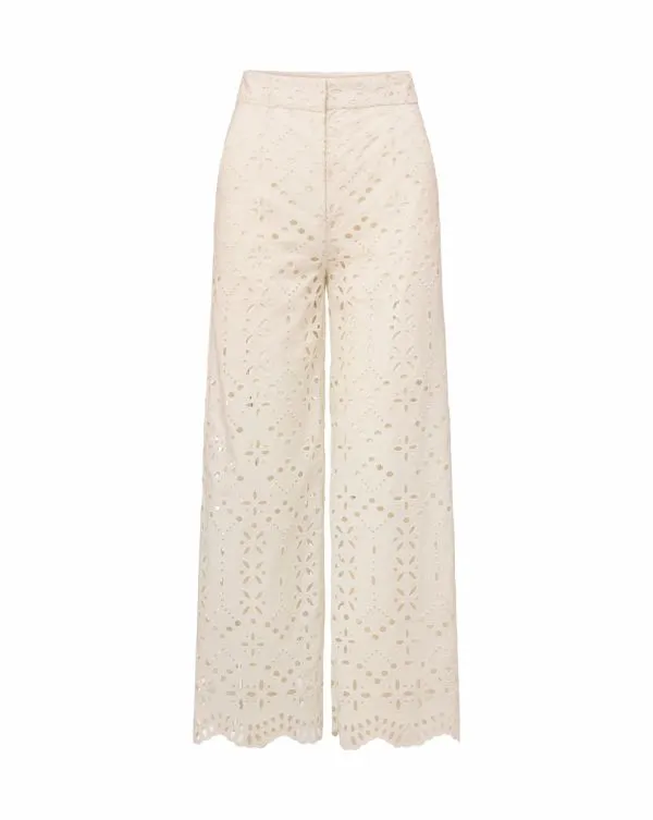 Kemper Cotton Eyelet Pant Offwhite Women Veronica Beard Pants Kemper Cotton Eyelet Pant Offwhite Women Veronica Beard Pants