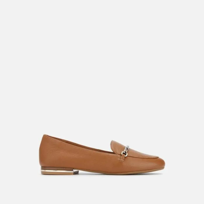 Kenneth Cole Balance Loafer Resin Bar Cognac Women Flats