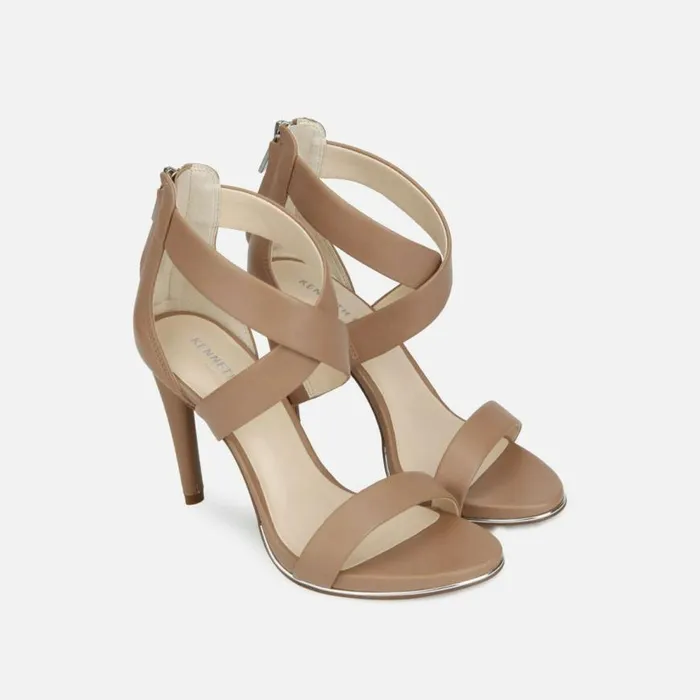 Kenneth Cole Brooke Cross Sandal Latte Women Heels Kenneth Cole Brooke Cross Sandal Latte Women Heels
