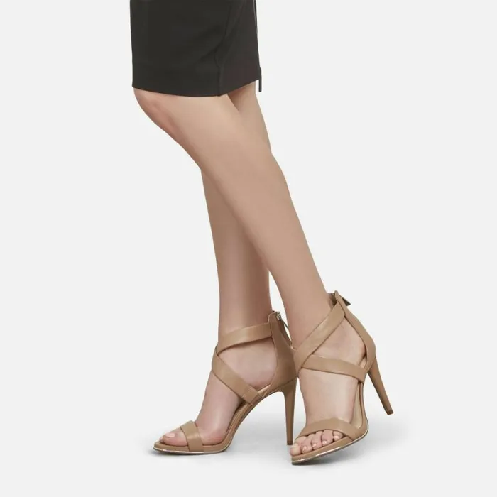 Kenneth Cole Brooke Cross Sandal Latte Women Heels Kenneth Cole Brooke Cross Sandal Latte Women Heels
