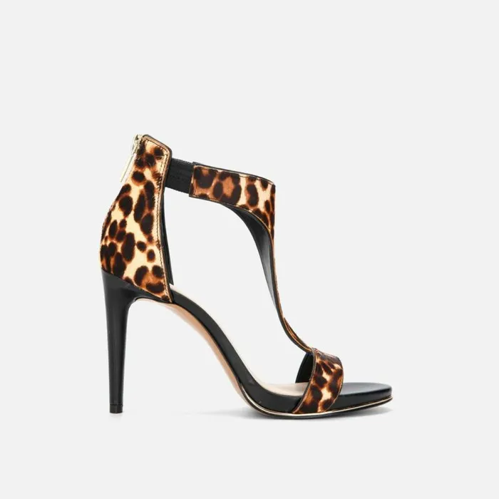 Kenneth Cole Brooke TStrap Hair Calf Heel White Women Heels