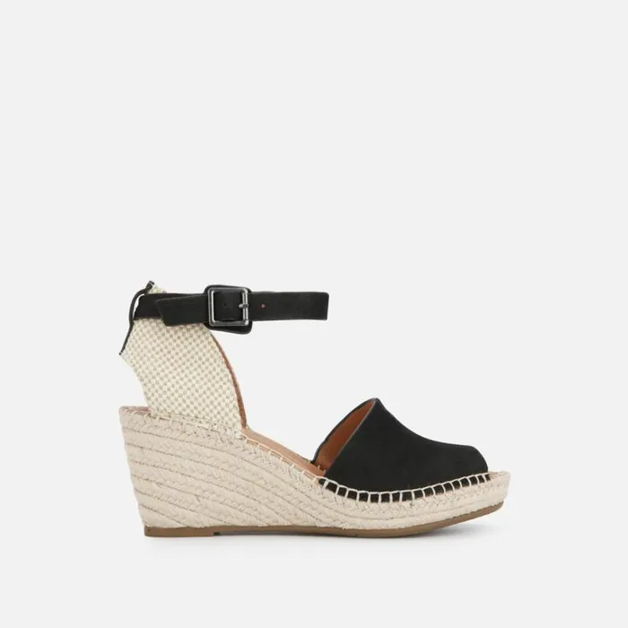 Kenneth Cole Charli Espadrille Wedge Sandal Black Women Gentle Souls