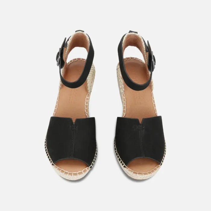 Kenneth Cole Charli Espadrille Wedge Sandal Black Women Gentle Souls