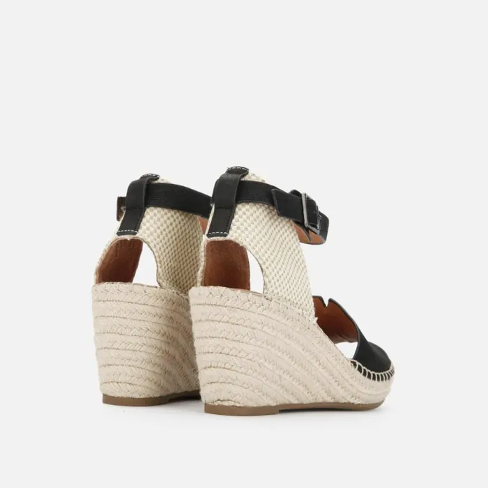 Kenneth Cole Charli Espadrille Wedge Sandal Black Women Gentle Souls