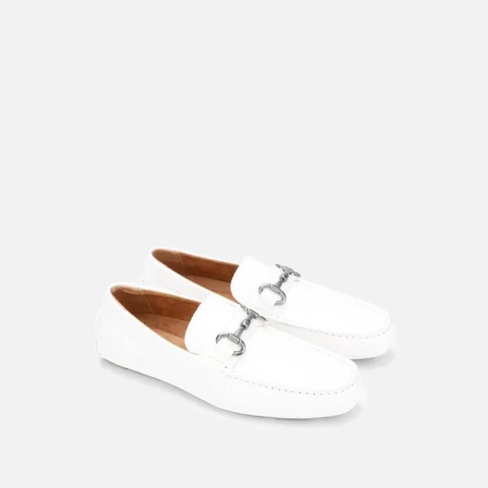 Kenneth Cole Dawson Horsebit Driver White Men Loafers