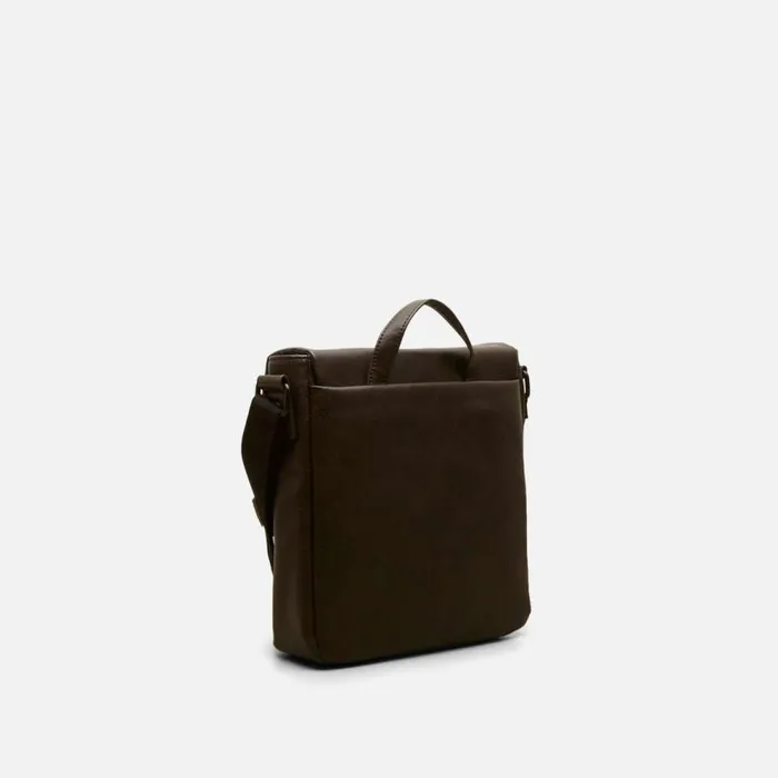 Kenneth Cole Distressed Faux Leather Crossbody Tablet Case With Rfid Protection Brown Men Bags