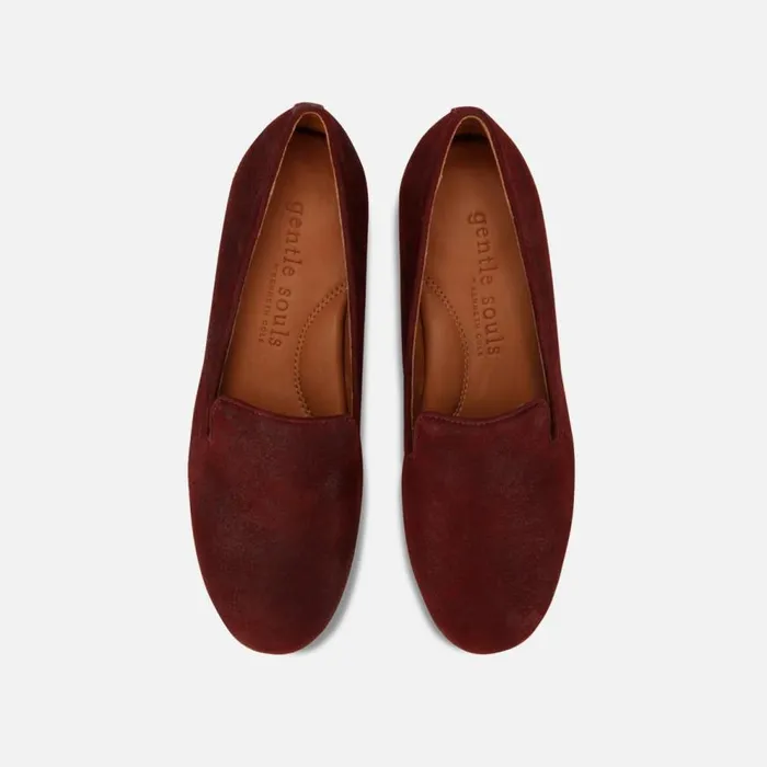 Kenneth Cole Eugene Leather Loafer Flat Merlot Women Flats