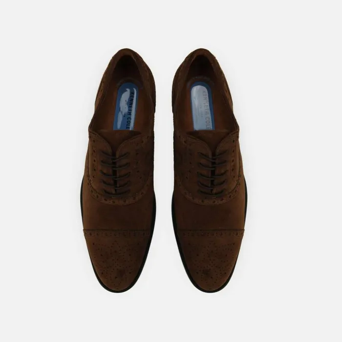 Kenneth Cole Futurepod Cap Toe Suede Oxford With The Rebound System Ip Tobacco Men Dress