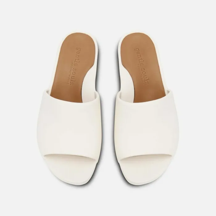 Kenneth Cole Gisele Wedge Slide Sandal Eggshell Women Gentle Souls