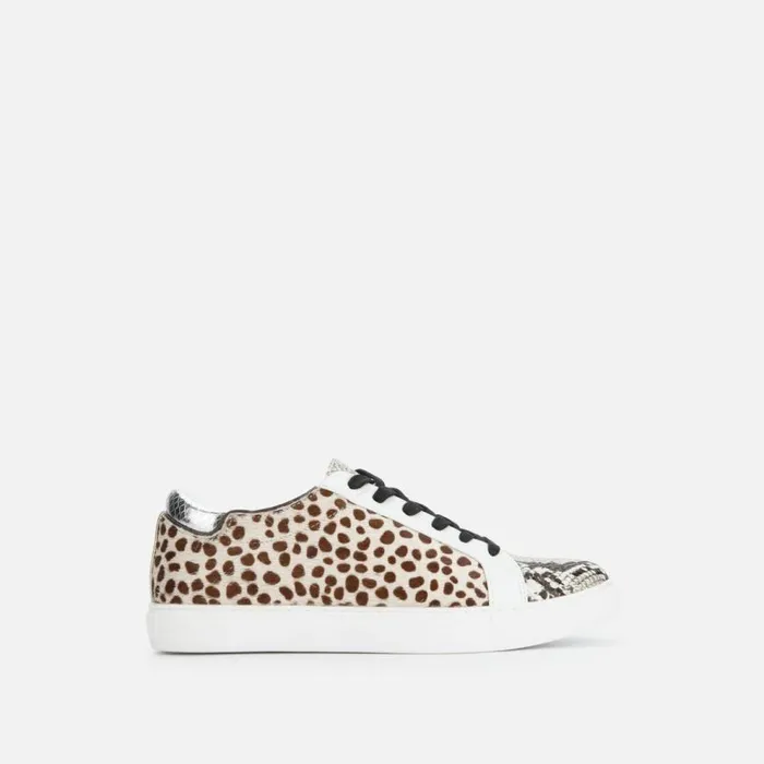 Kenneth Cole Kam Animal Print Hair Calf Sneaker Taupebrown Combo Women Sneakers
