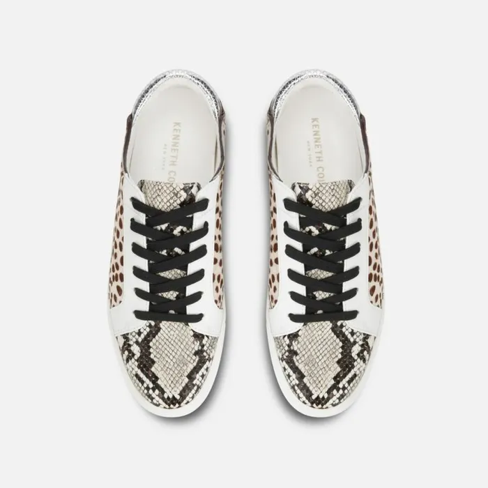 Kenneth Cole Kam Animal Print Hair Calf Sneaker Taupebrown Combo Women Sneakers