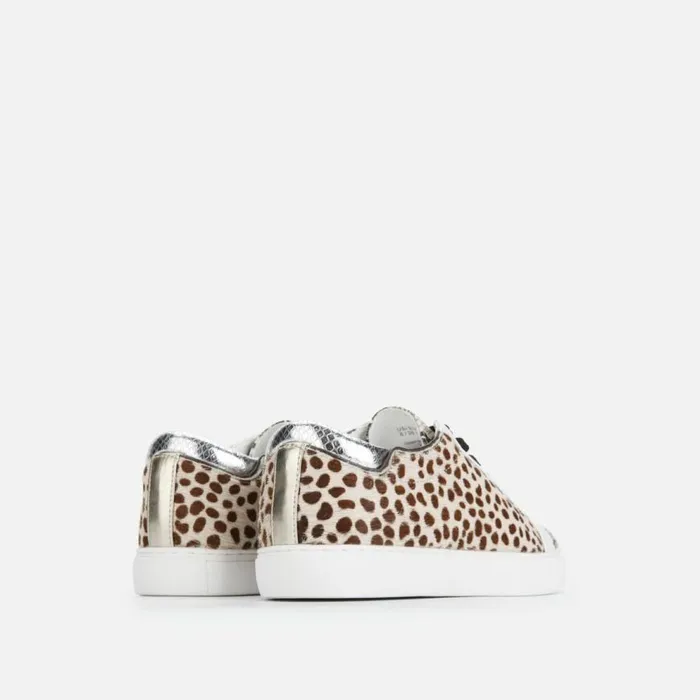 Kenneth Cole Kam Animal Print Hair Calf Sneaker Taupebrown Combo Women Sneakers