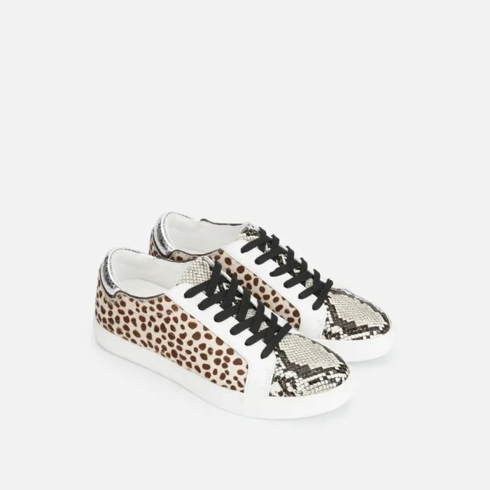 Kenneth Cole Kam Animal Print Hair Calf Sneaker Taupebrown Combo Women Sneakers