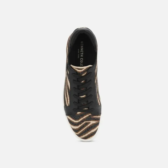 Kenneth Cole Kam Animal Print Knit Sneaker Naturalblack Women Sneakers