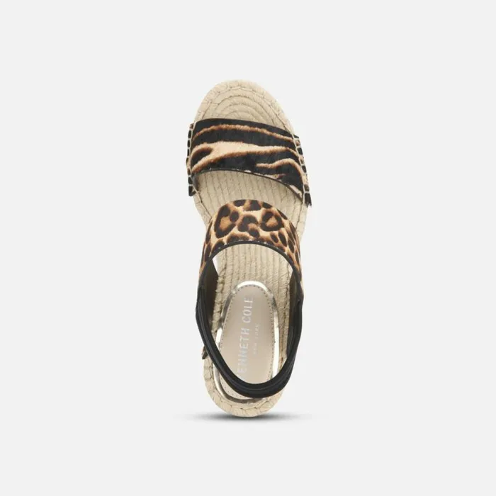 Kenneth Cole Olivia Simple Eva Animal Slingback Espadrille Graphic Zebra Women Sandals