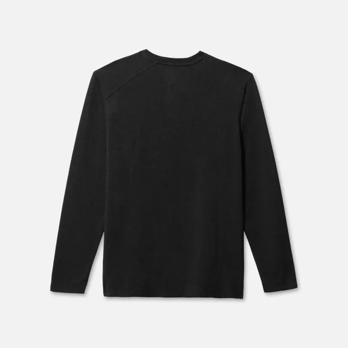 Kenneth Cole Organic Cotton Blend Long Sleeved Henley Tee Charcoal Men TShirts Polos