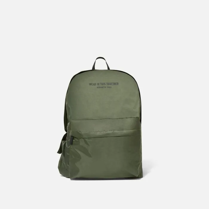 Kenneth Cole Packable Raincoat With Backpack Olive Men Bags