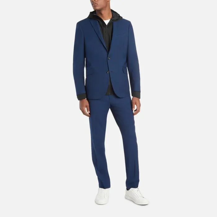 Kenneth Cole ReadyFlex ModernFit Straight Leg Suit Pant Blue Men Bottoms