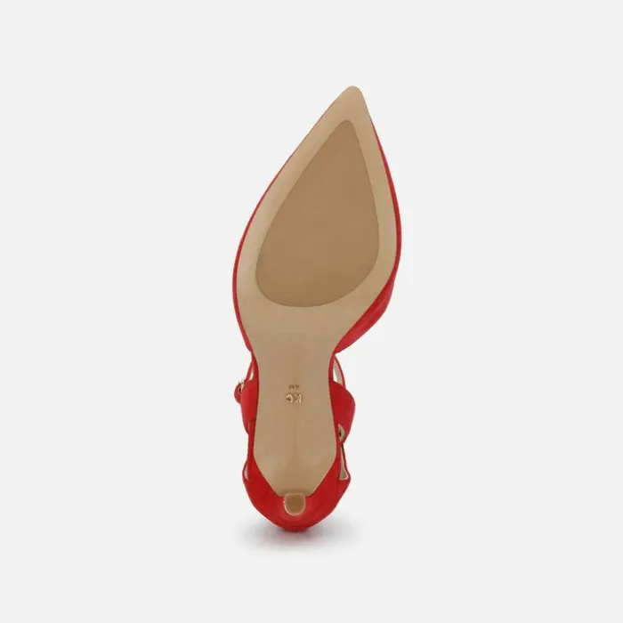 Kenneth Cole Riley 85 Double Strap Pump In Suede Fuego Women Heels