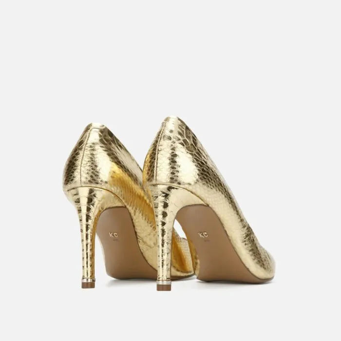 Kenneth Cole Riley 85 Metallic Snake Pump Gold Women Heels