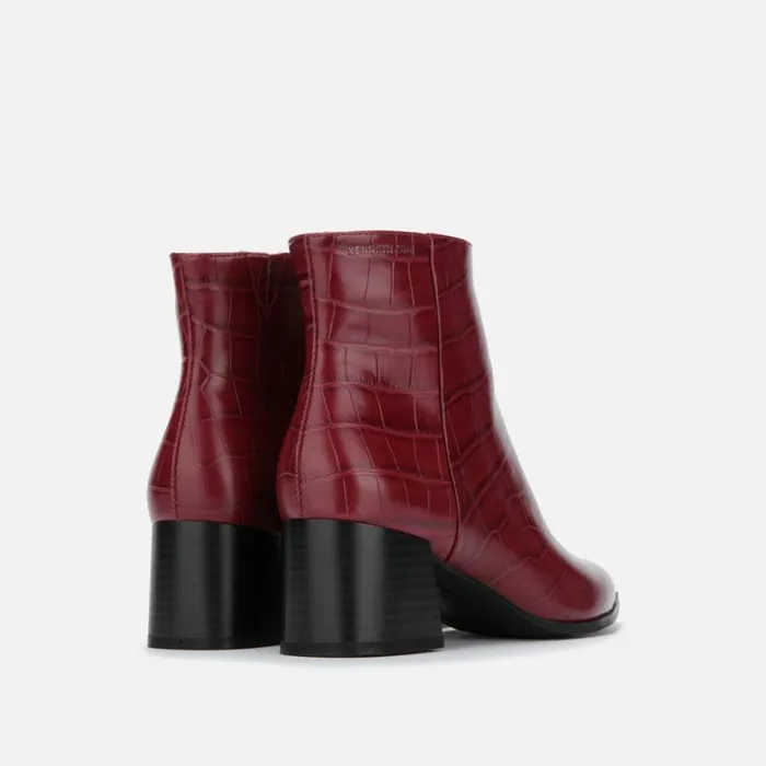 Kenneth Cole Roanne Ankle Bootie With Block Heel Burgundy Women Boots Booties