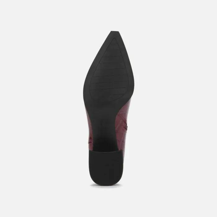 Kenneth Cole Roanne Ankle Bootie With Block Heel Burgundy Women Boots Booties
