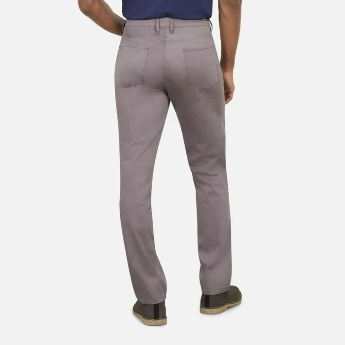 Kenneth Cole Slim Stretch Chinos In Cotton Sateen Grey Men Bottoms