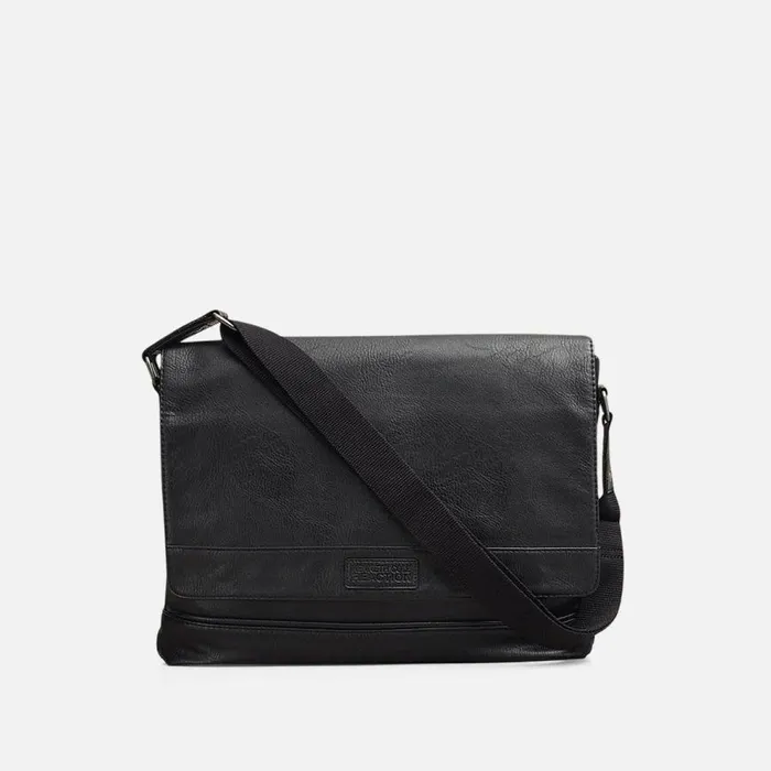 Kenneth Cole TopFlap Messenger Bag Black Men Bags