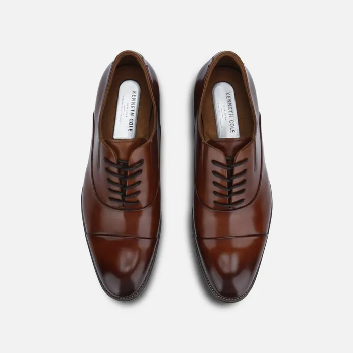 Kenneth Cole Tully Cap Toe Oxford Cognac Men Oxfords