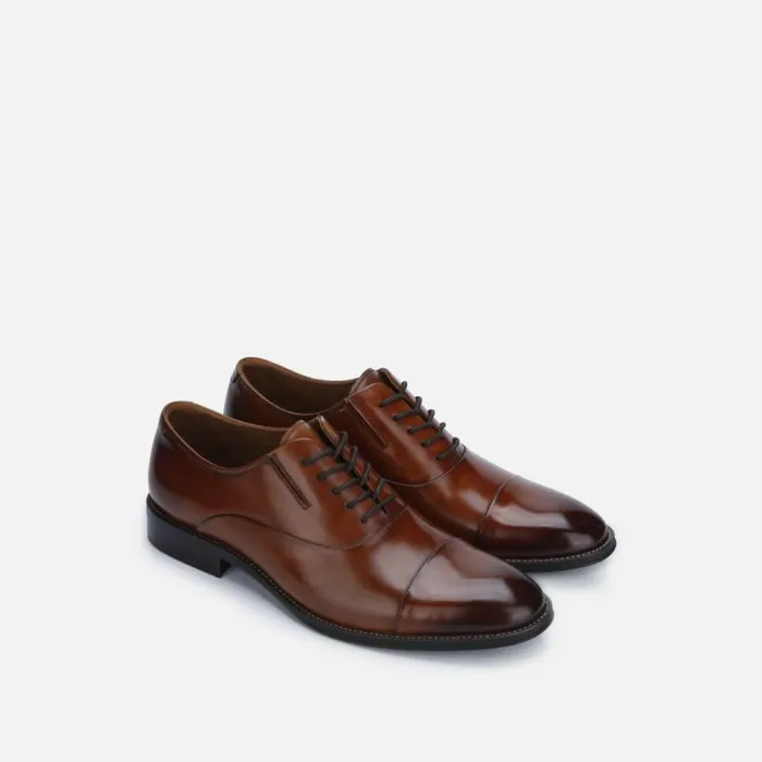 Kenneth Cole Tully Cap Toe Oxford Cognac Men Oxfords