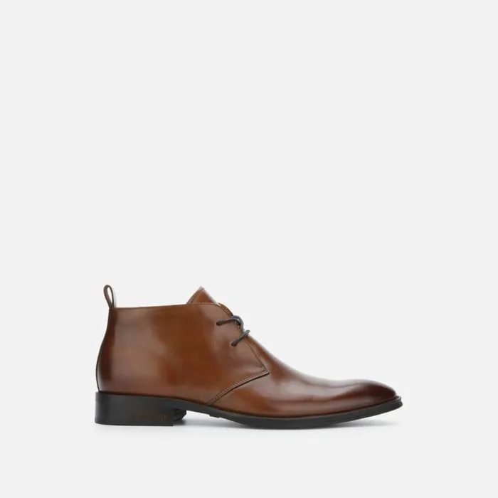 Kenneth Cole Tully Leather Chukka Boot Cognac Men Boots