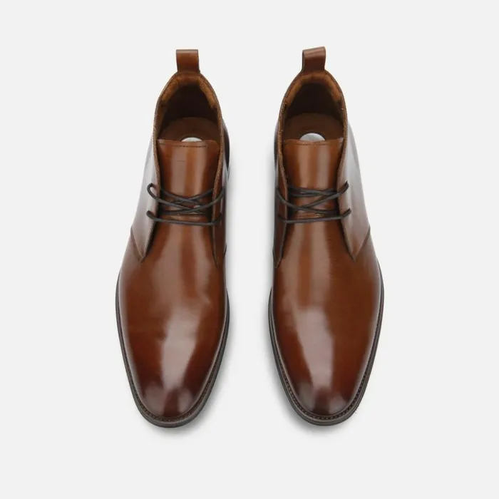 Kenneth Cole Tully Leather Chukka Boot Cognac Men Boots