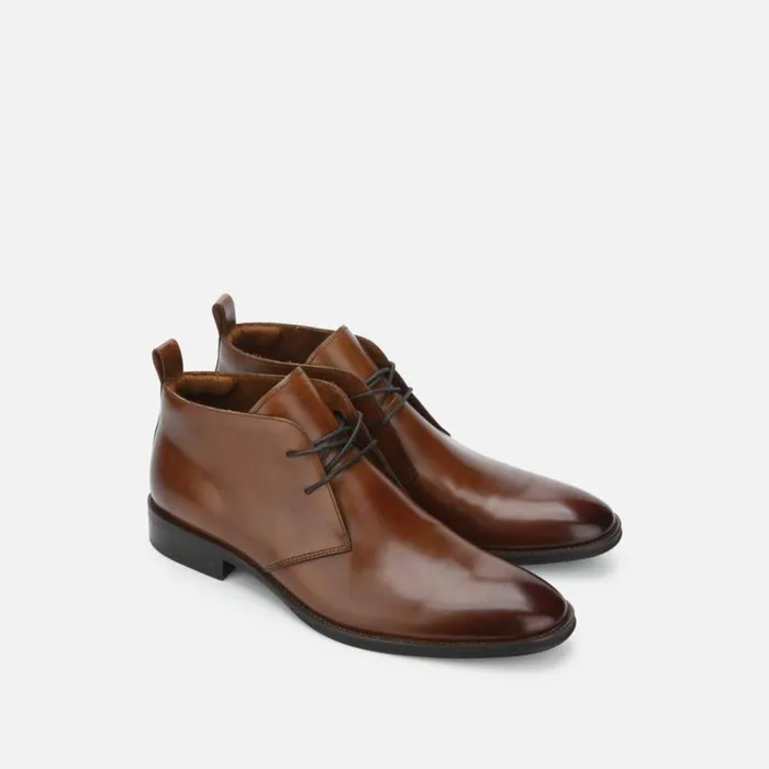 Kenneth Cole Tully Leather Chukka Boot Cognac Men Boots